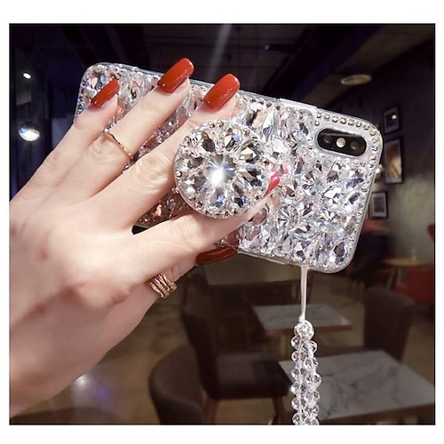 SupShop S21Ultra for Samsung Galaxy S21 Ultra 5G Bling Case Fashion Square  Bling Diamond Glitter Soft Trunk Cover with Ring Holder Kickstand Phone