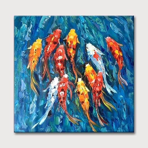 

Oil Painting Hand Painted Square Abstract Pop Art Classic Modern Rolled Canvas (No Frame)
