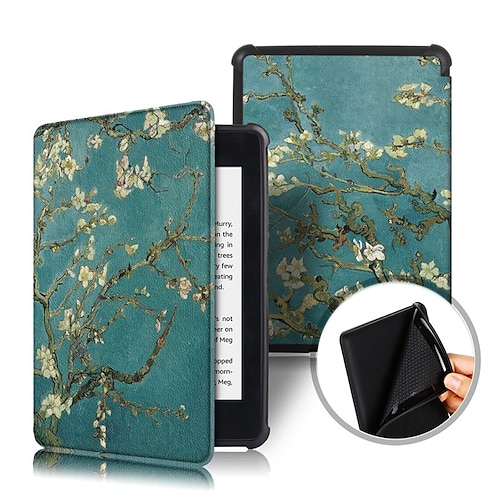 

Case For Amazon Full Body Case Kindle PaperWhite 4 2018 Shockproof Flip Origami Flower Hard PU Leather