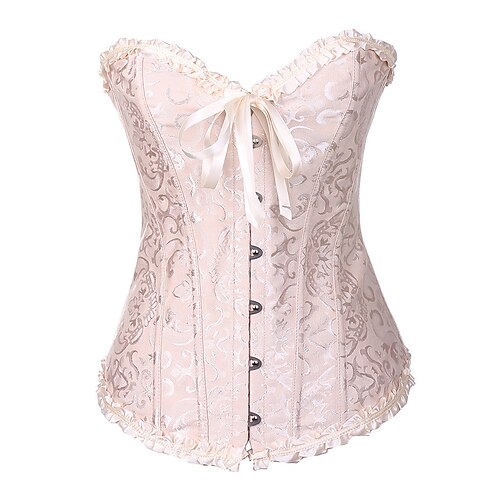 

Corset Women's Plus Size Corsets Country Bavarian Overbust Corset Tummy Control Push Up Jacquard Abstract Flower Hook & Eye Lace Up Nylon Polyester / Cotton Christmas Halloween Wedding Party Birthday