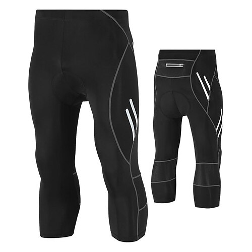 

TRYSIL Herre Cykling 3/4 tights Cykel Bukser Bjerg Cykling Vej Cykling Sport Ensfarvet Åndbart Bekvem Sort Sort / Sølv Polyester Tøj Cykeltøj / Mikroelastisk