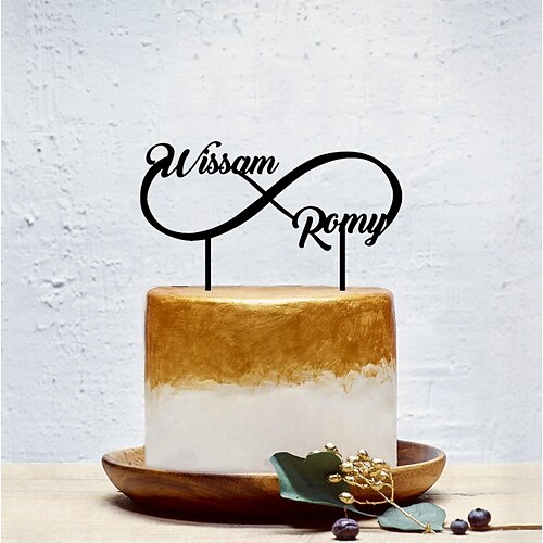 

Classic Theme Party Cake Topper Acrylic Personalized Solid All Seasons 1 pcs Mirror Silver