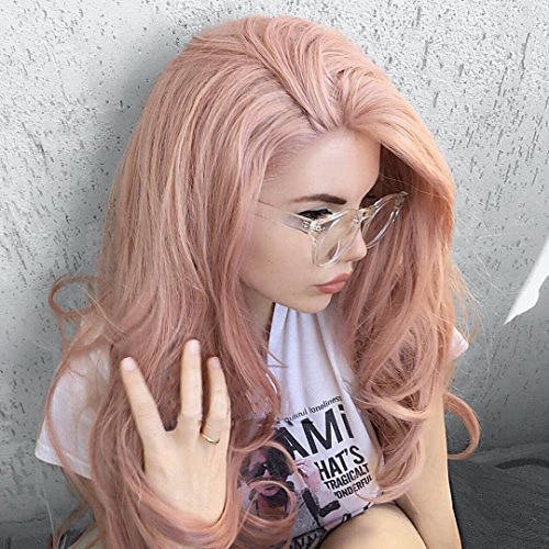 

Pink Wigs for Women Synthetic Wig Body Wave Asymmetrical Wig Long Pink Purple Synthetic Hair 25 Inch Pink Purple