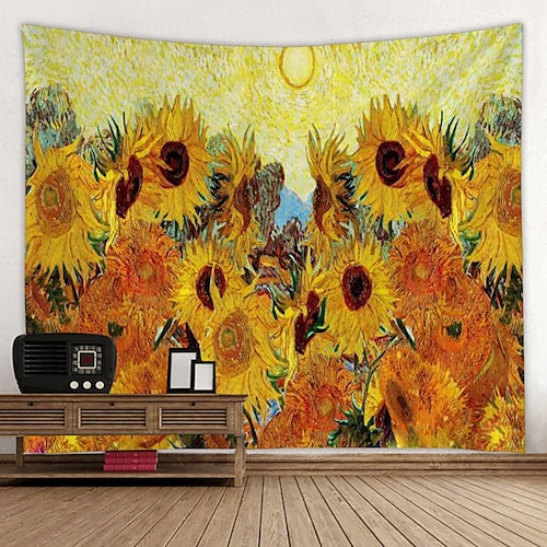 

oil painting style wall tapestry van gogh art decor blanket curtain hanging home bedroom living room decoration starry night
