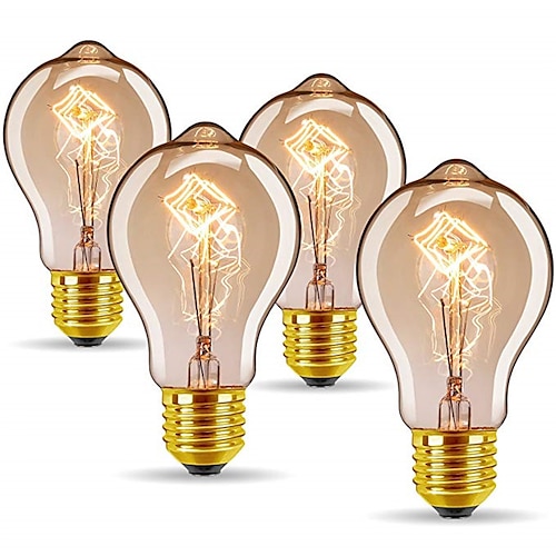 

4pcs 40 W E26 / E27 A60(A19) Warm White 2300 k Retro / Dimmable / Decorative Incandescent Vintage Edison Light Bulb 220-240 V