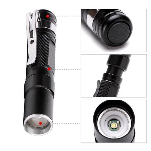 

U'King LED Flashlights / Torch Mini 600 lm LED Emitters 1 Mode Zoomable Rotatable Mini Convenient Ultra Light (UL) Camping / Hiking / Caving Everyday Use Fishing Black / Aluminum Alloy