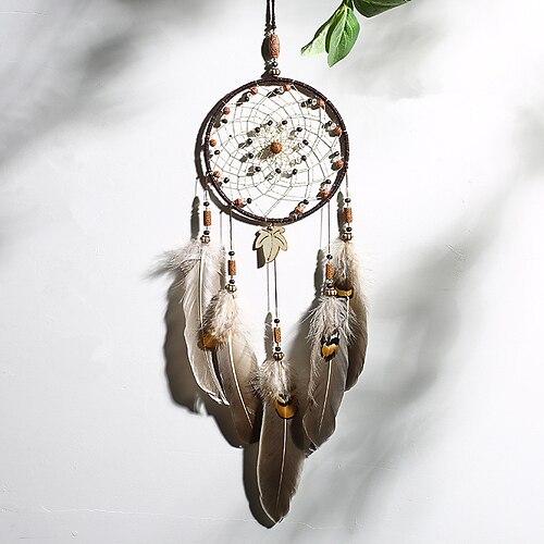 

Boho Dream Catcher Handmade Gift Wall Hanging Decor Art Ornament Craft Indian Feather Bead for Kids Bedroom Wedding Festival 5013cm