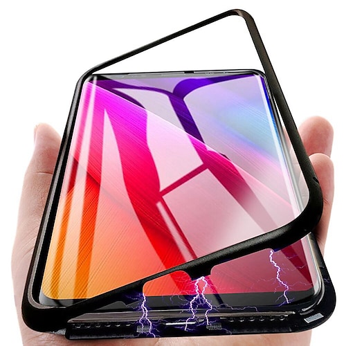 

teléfono Funda Para Samsung galaxia Funda Trasera Galaxy Note9 Galaxy Note8 Magnética Doble Cara Transparente Metal