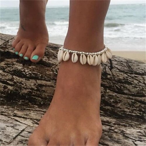 

Women's Ankle Bracelet Shell Puka Shell Bohemian Anklet Jewelry White For Party Daily