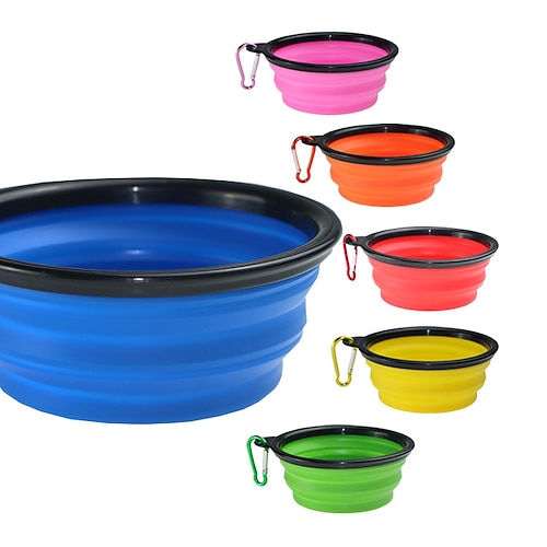 

Dog Cat Pets Bowls & Water Bottles / Food Storage 0.35 L Silica Gel Portable Outdoor Travel Solid Colored Purple Yellow Red Bowls & Feeding