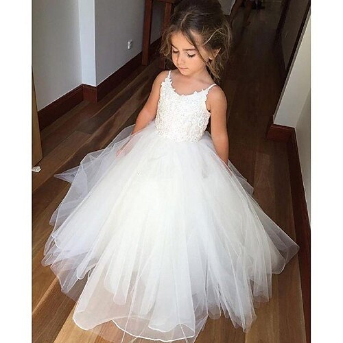 

Da ballo Lungo Abito da damigella d'onore bambina Compleanno Bambine Abito da ballo carino Cotone con Di pizzo Mini sposa Misura 3-16 anni