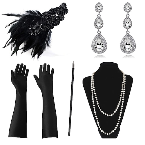 

Necklace Earrings Halloween Costume Costume Accessory Sets Outfits Masquerade Retro Vintage 1920s The Great Gatsby Halloween Artificial feather For The Great Gatsby Cosplay Halloween Carnival Women's