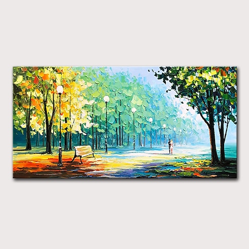 

Oil Painting Hand Painted Landscape Abstract Landscape Modern Stretched Canvas With Stretched Frame