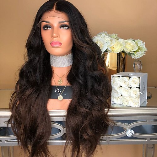 

Synthetic Wig Curly Asymmetrical Machine Made Wig Ombre Long Ombre Brown Synthetic Hair 27 inch Women's Best Quality Ombre Brown / Daily Wear