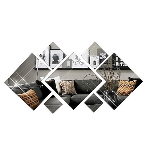 

3D Diamond Decorative Mirror Wall Stickers - Removable PVC DIY Home Decoration Bedroom Living Room Wall Decal Wall Stickers for bedroom living room