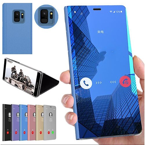 

Phone Case For Samsung Galaxy A23 S22 Ultra Plus S21 S20 FE A72 A52 A42 A32 Note 20 Back Cover Shockproof with Stand Mirror Solid Colored PC