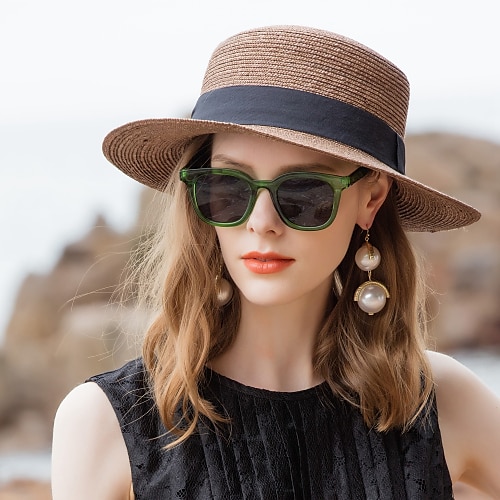 

Straw Hats Natural Fiber Straw Hat Casual Daily Wear With Plain Top Headpiece Headwear