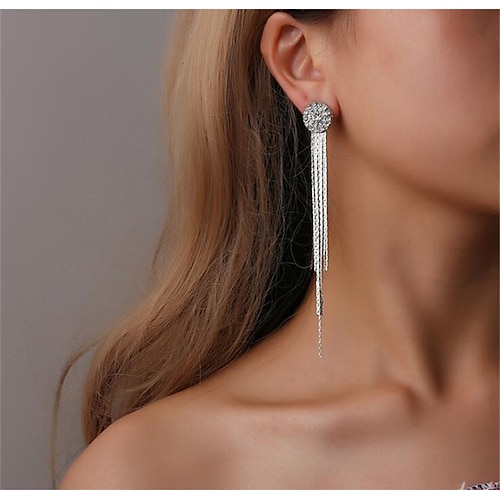 

1 Pair Drop Earrings Dangle Earrings For Women's Cubic Zirconia Party Daily Chrome Long Joy