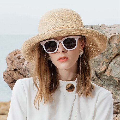 

Straw Hats Natural Fiber Straw Hat Casual Daily Wear With Bowknot Headpiece Headwear