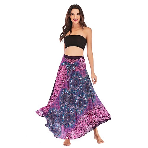 

Belly Dance Skirts Pattern / Print Women's Performance Daily Wear Natural Rayon