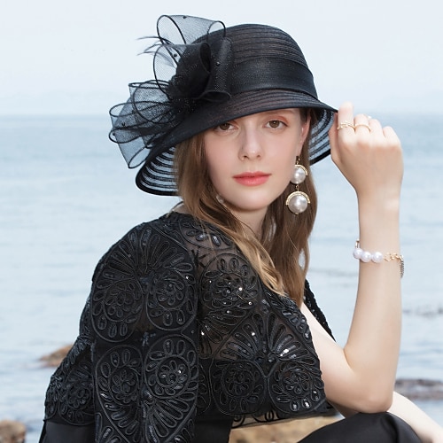 

polyester Kentucky Derby-hatt / Hatter med Fjær / Blomster 1 stk Bryllup / Fest / aften Hodeplagg