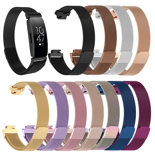 

1PC Smart Watch Band Compatible with Fitbit Inspire 2 / Inspire / Inspire HR Stainless Steel Smartwatch Strap Breathable Magnetic Clasp Metal Band Replacement Wristband