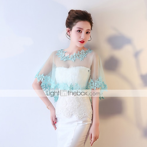 

Sleeveless Capelets Tulle / Polyester Wedding / Party / Evening Women's Wrap With Embroidery