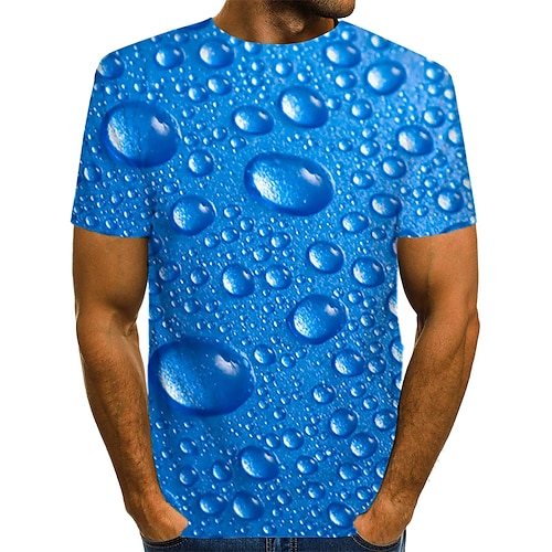 

Camiseta de hombre cuello redondo manga corta verde azul púrpura casual estampado diario tops streetwear camisetas gráficas exageradas de verano