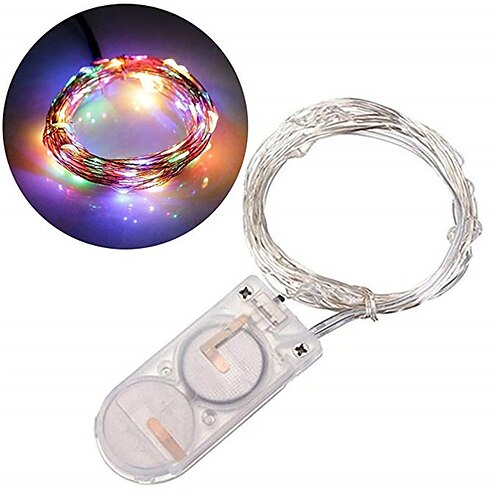 

1pcs Fairy Lights Outdoor String Lights 1M 10LED Wedding Party Decoration Led Christmas Copper String Light CR2032 Battery Operated