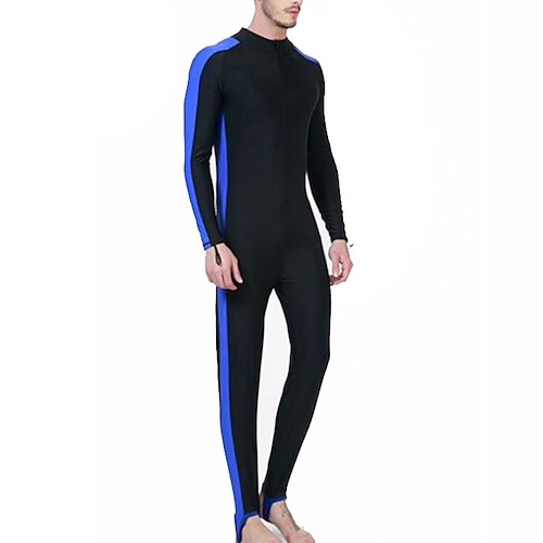 

SBART Men's Rash Guard Dive Skin Suit UV Sun Protection UPF50 Breathable Full Body Swimsuit Front Zip Swimming Diving Surfing Snorkeling Patchwork Spring Summer / Stretchy / Athleisure / Quick Dry