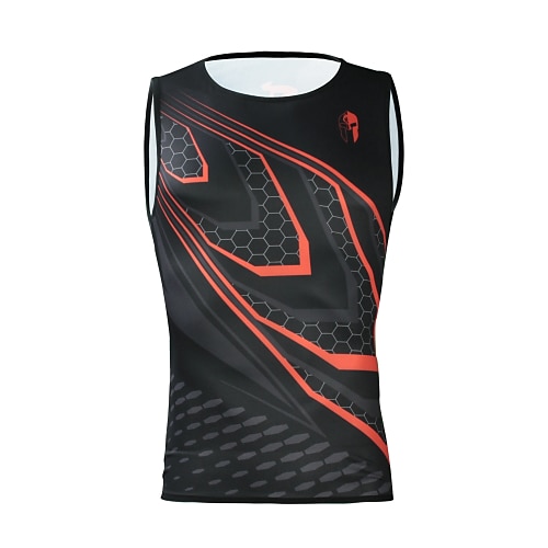 

ILPALADINO Men's Cycling Jersey Sleeveless Bike Jersey Top with 3 Rear Pockets Mountain Bike MTB Breathable Quick Dry Moisture Wicking Back Pocket Black Elastane Sports Clothing Apparel