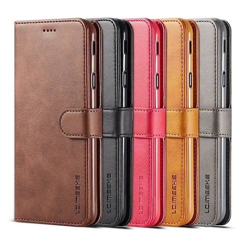 

lc.imeeke Leather Wallet Case For Samsung Galaxy S22 S21 S20 Ultra S10 Plus Flip Cover Fashion Unisex Business Leather Phone Protective Case S9 S8 Plus S7 S6 Edge