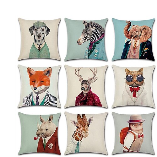 

Cushion Cover 1PC Soft Decorative Square Throw Pillow Cover Cushion Case Pillowcase for Sofa Bedroom Superior Quality Mashine Washable Pack of 1 for Sofa Couch Bed Chair Animal Faux Linen