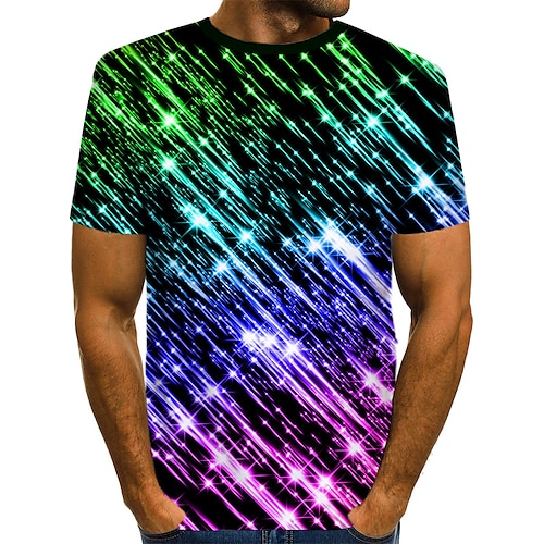 

Men's T shirt Tee Abstract Round Neck Black Daily Wear Club Short Sleeve Print Clothing Apparel Streetwear Exaggerated