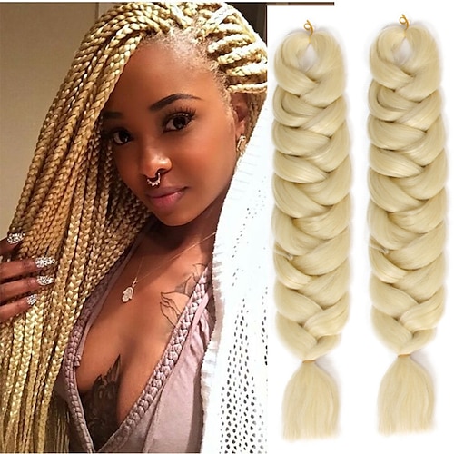 

Crochet Hair Braids Jumbo Box Braids Natural Color Synthetic Hair Braiding Hair 1 Piece Heat Resistant