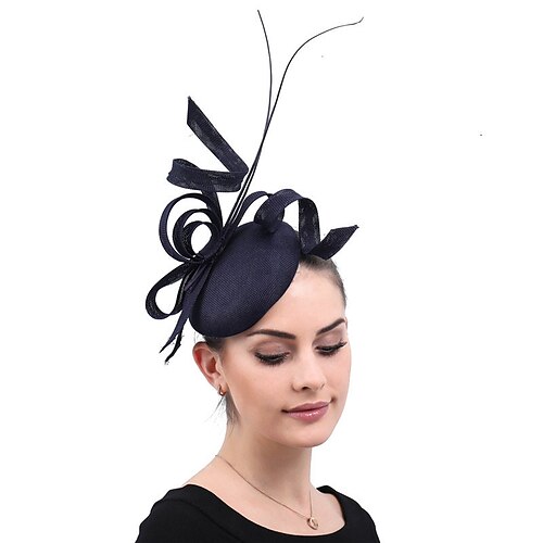 

Linen / Cotton Blend Fascinators / Flowers / Headdress with Feather / Floral 1 Piece Outdoor / Party / Evening / Horse Race Headpiece