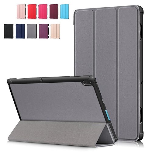 

Case For Lenovo Lenovo Tab M10(TB-X605F) / Lenovo Tab P10(TB-X705F / L) Shockproof / with Stand / Ultra-thin Full Body Cases Solid Colored Hard PU Leather for Lenovo Tab E10(TB-X104) / Lenovo Tab