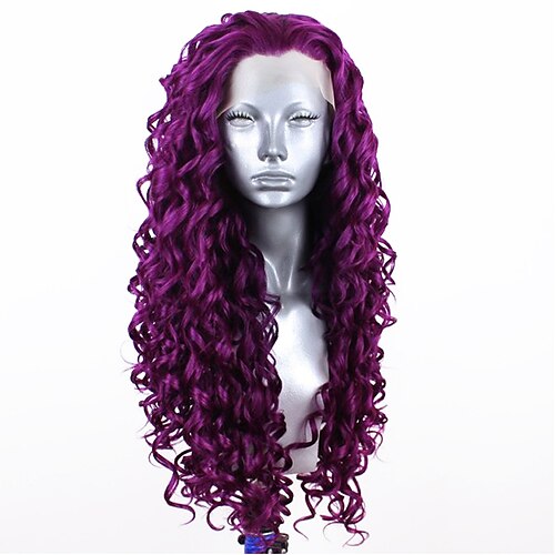 

Synthetic Lace Front Wig Curly Free Part Lace Front Wig Blonde Long fluorescent green Natural Black #1B Bleach Blonde#613 Medium Brown Purple Synthetic Hair 20-26 inch Women's Adjustable Heat