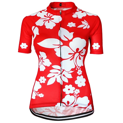 

21Grams Women's Cycling Jersey Short Sleeve Plus Size Bike Jersey Top with 3 Rear Pockets Mountain Bike MTB Road Bike Cycling Breathable Quick Dry Back Pocket Sweat wicking Black Green Purple Floral