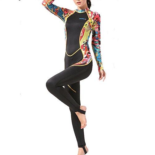 

HISEA Women's Rash Guard Dive Skin Suit UV Sun Protection UPF50 Breathable Full Body Swimsuit Back Zip Swimming Diving Surfing Snorkeling Reactive Print Autumn / Fall Spring Summer / Quick Dry