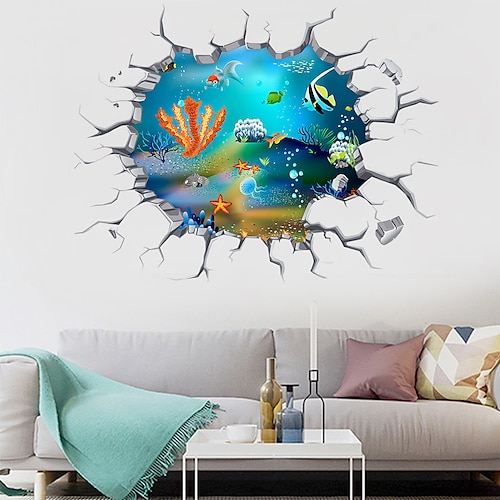 

Decorative Wall Stickers - 3D Wall Stickers / Animal Wall Stickers Landscape / Animals Living Room / Bedroom / Kitchen / Removable / Re-Positionable 50X30cm