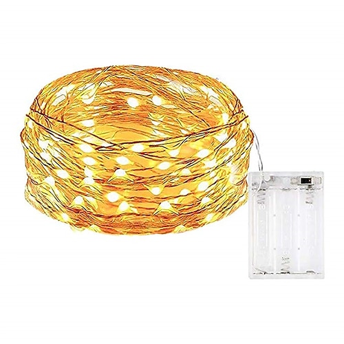 

10m String Lights 100 LEDs 1pc Warm White White Multi Color Waterproof Party Decorative Batteries Powered