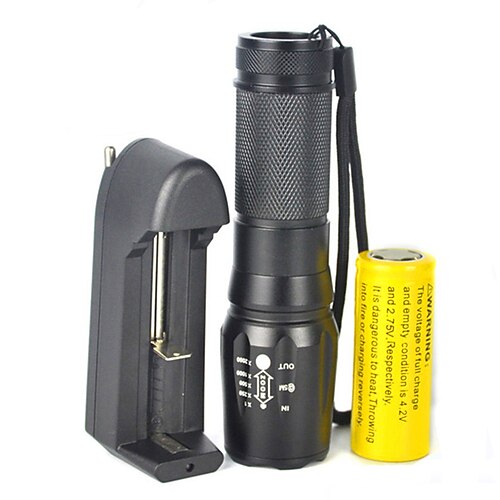 

LED Flashlights / Torch 5000 lm LED LED Emitters 5 Mode with Battery and Charger Camping / Hiking / Caving Cycling / Bike EU Plug US Plug Black / 5 (High > Mid > Low > Strobe > SOS)