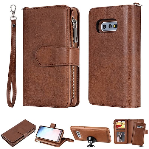 

Case For Samsung Galaxy S20 S20Ultra S20FE S10 S10E S9 S9 Plus S8 Plus Wallet / Card Holder / Shockproof Full Body Cases Solid Colored Hard PU Leather