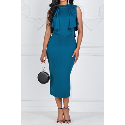 

Mujer Vestido tubo Negro Azul Piscina Morado Sin Mangas Delgado S M L XL XXL 3XL 4XL 5XL