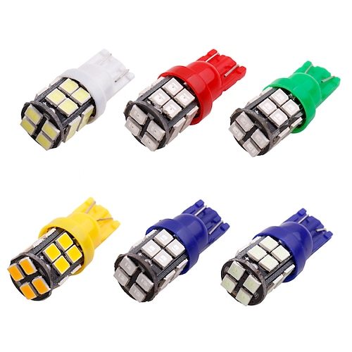 

10PCS T10 led w5w 2835 20 SMD 194 168 W5W LED Light Bulb White Blue Red Green License Plate Lamp Width Lights 20 LED 12v