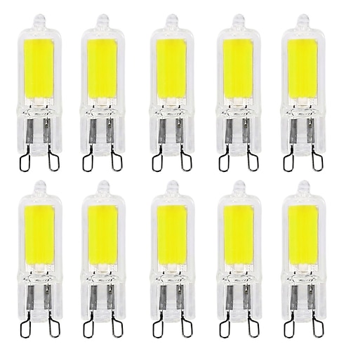 

10pcs 5W LED Bi-pin Light Bulb JC Type 500lm G9 COB 50W Halogen Equivalent Warm White for Under Cabinet Ceiling Light RV Boat Outdoor Landscape 220V 110V