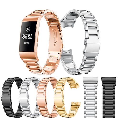 

For Fitbit Charge 3 / Fitbit Charge 4 Band Stainless Steel Watch Band For Fitbit Charge 3 / 4 Watch Strap Metal WatchBand Strap Wrist Watches Bracelet