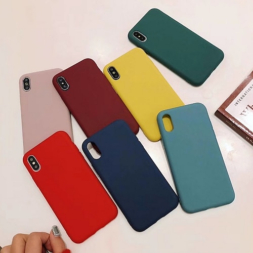 

téléphone Coque Pour Apple Coque Arriere iPhone 13 Pro Max 12 Mini 11 X XR XS Max 8 7 Antichoc Couleur unie Flexible Gel de silice Silicone