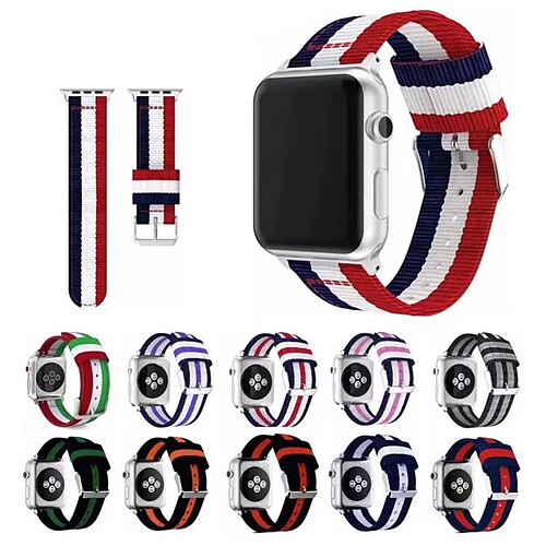 

Bracelet de montre connectée pour Apple iWatch 49 mm 45 mm 44 mm 42 mm 41 mm 40 mm 38 mm Série Ultra SE 8 7 6 5 4 3 2 1 Nylon Montre intelligente Sangle Ajustable Élastique Fermoir en métal